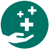 Programs and Services hand with plus signs icon